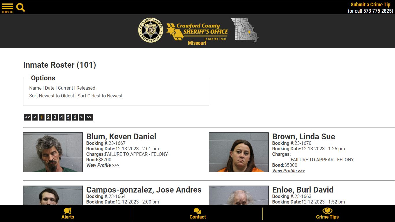 Inmate Roster - Current Inmates Booking Date Descending - Crawford ...